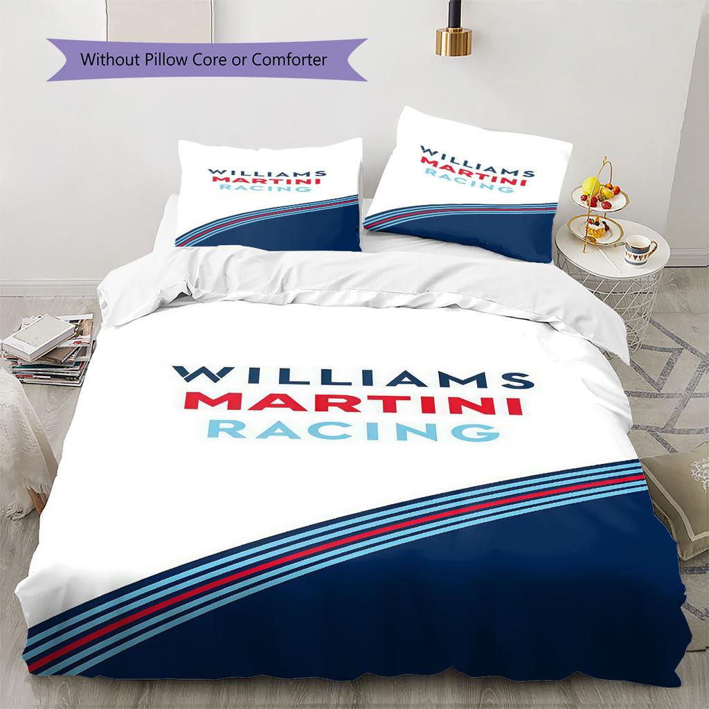 Pościel z Wzorem Martini Racing, Zestaw Kołdry Poszewka na Kołdrę Poszewka na Poduszkę Domowy Prezent Urodzinowy(1 * poszwa na kołdrę + 2 * poszewki na poduszki, bez rdzenia)