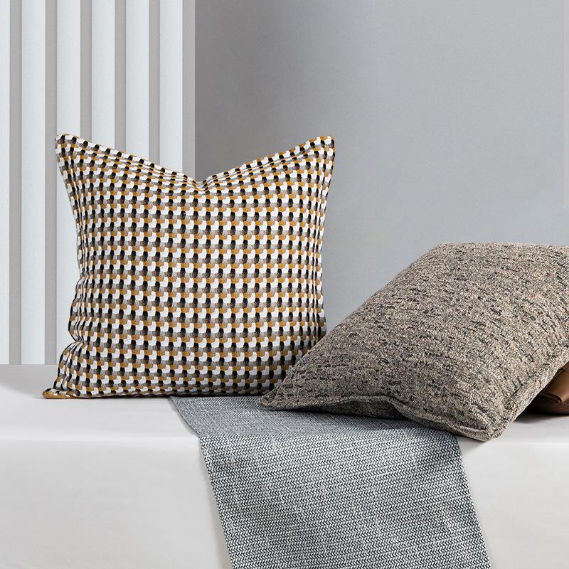 Almohada de cuero de punto nórdico, funda de cojín decorativa para el hogar, funda de almohada decorativa, almohadas decorativas para sala de estar, 45x45cm