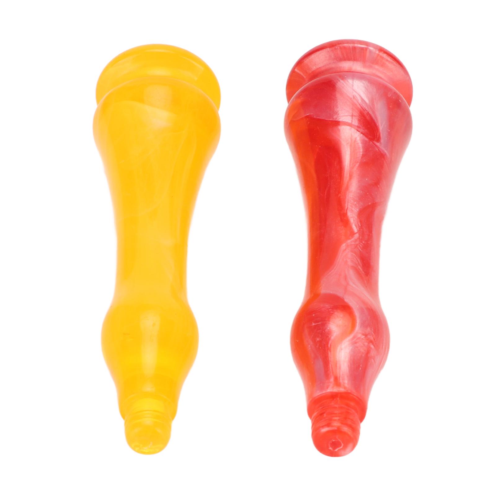 

2pcs Stamp Handle Replacement Glossy Grinding Universal Resin Wax Sealing Stamp Handle for DIY Projects Red Yellow