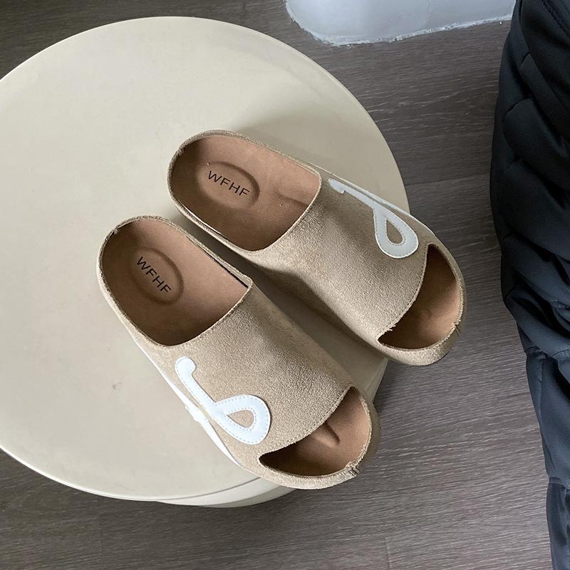 

Носить ретро матовую тканевую сумку на голову и полутапочки, женские новые весенне-летние 25-летние универсальные крутые тапочки на одном ходу 40 хаки