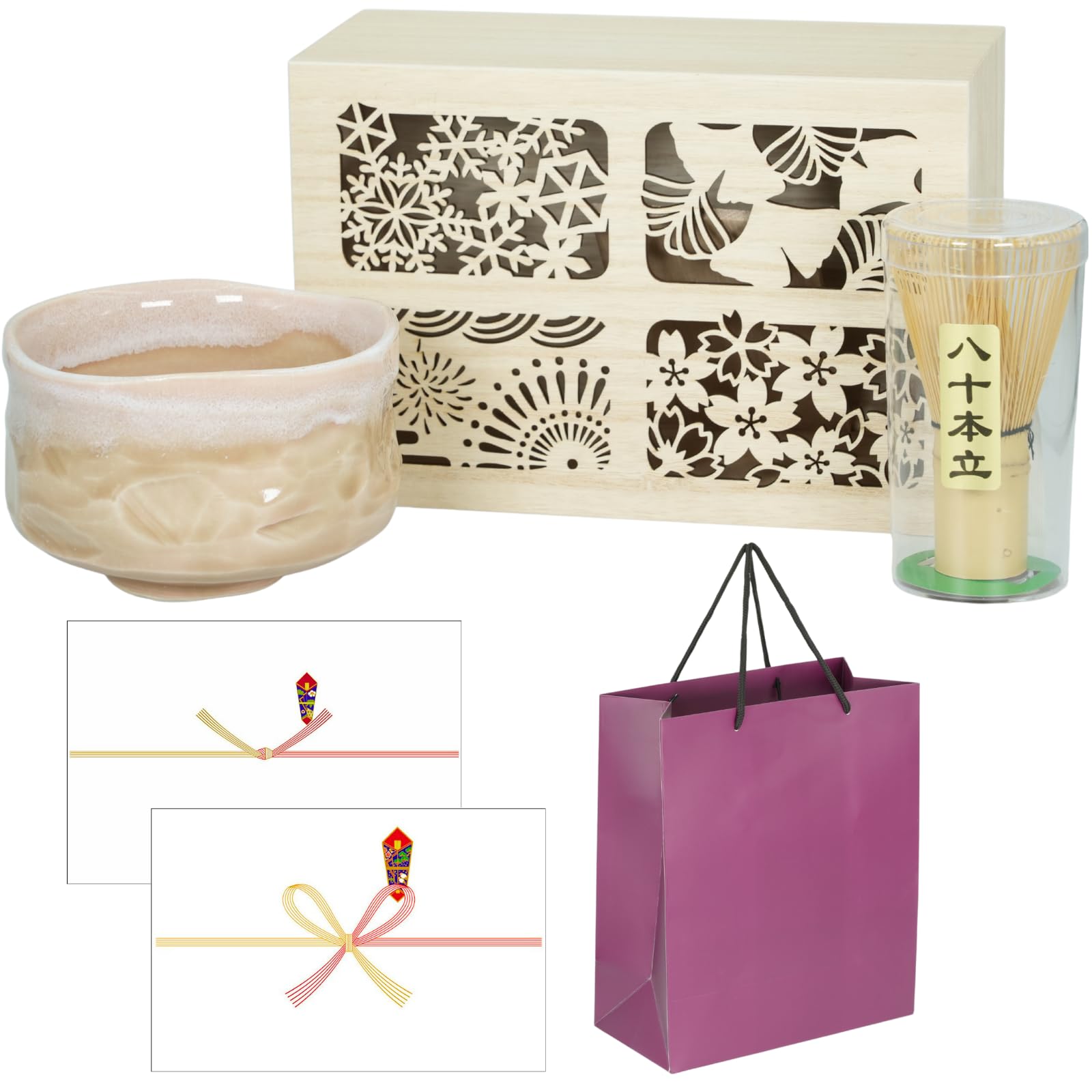 

СЕЙДО Мино Яки Чай Матча Сделано в Чай Матча Подарок Деревянный Идеально для Начинающих Набор, Япония, Посуда, Чаша, Венчик, Набор, Коробка, (розовый) розовый