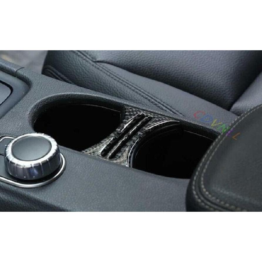 Middle Console Water Cup Frame Decor For Benz GLA CLA 2013-19 Real Carbon Fiber