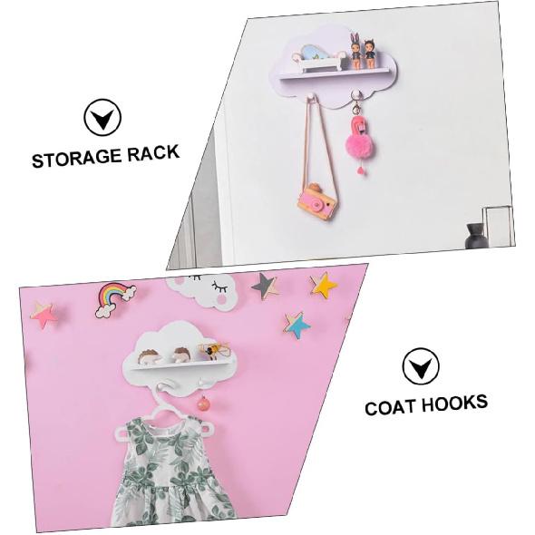 Wall Hanging Rack with Creative Coat Hooks for Porch Storage Home Decor Shelf for Organizing Sundries Living Bedroom Entryway