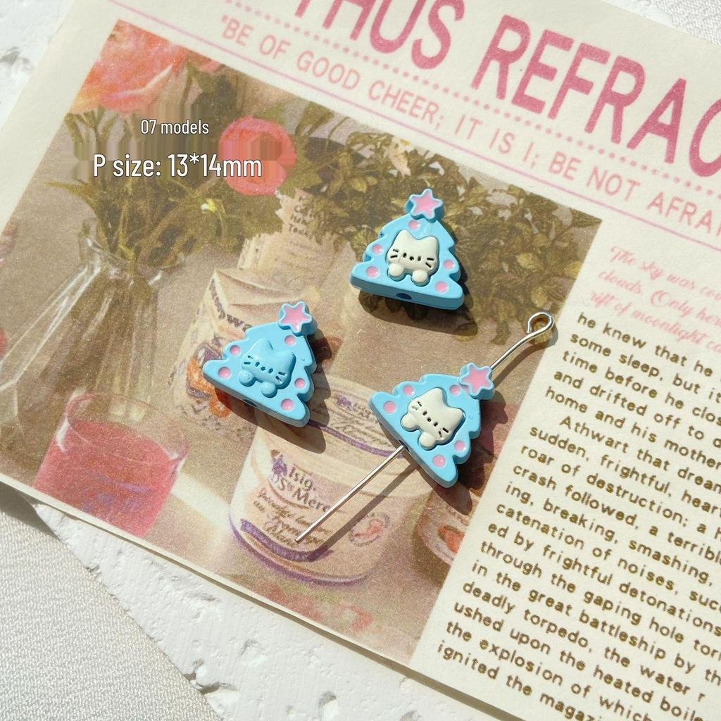 Blue Beaded Flower Bear Bracelet - Cute Alloy DIY Jewelry Accessory