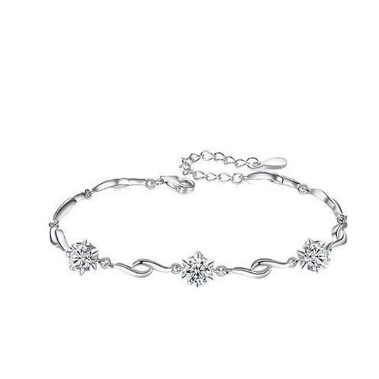 Exquisite Hexagram 925 Sterling Silver Bracelet for Women - Elegant Jewelry, Perfect Gift for Best Friend's Birthday