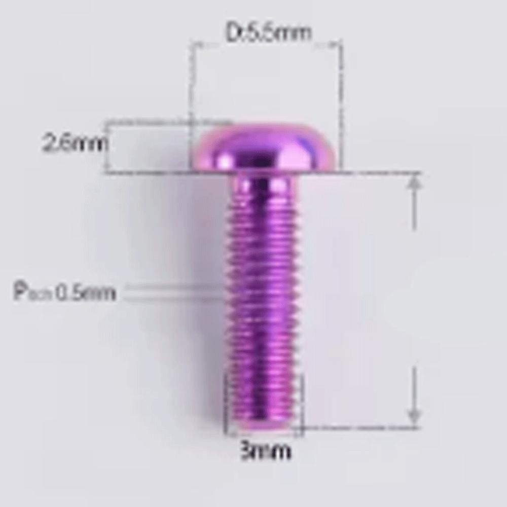 Multiple Color M3 x 6 8 10 12 15mm GR5 Titanium Alloy A2 T25 Torx Button Head D5.5mm Screw Bolt For Road bike