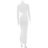 European and American style sexy dress women's clothing turtleneck long sleeves hollow tight slim fit solid color temperament long dress