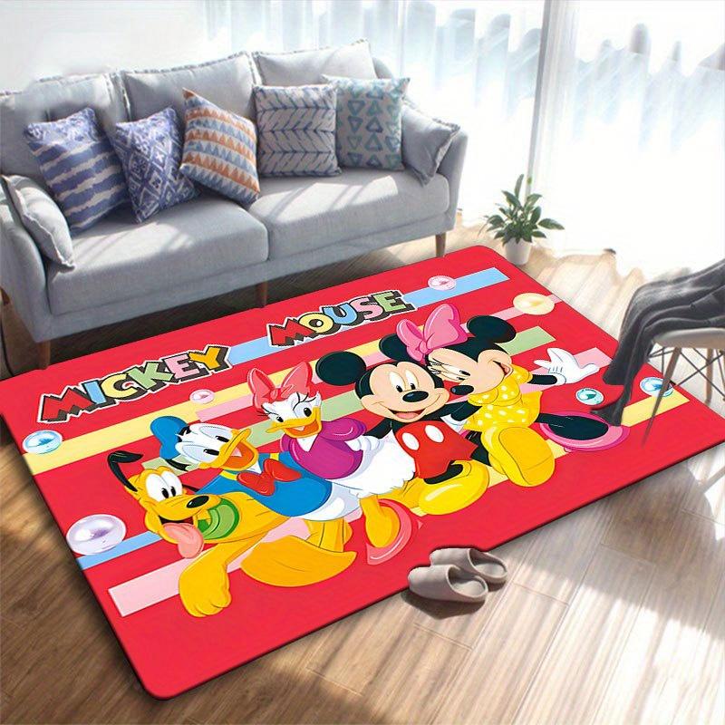 1ks Koberec s motivem Disney Mickey Mouse a Minnie, Kusový koberec, Protiskluzový koberec, Ručně pratelná podložka pod nohy, Vhodné pro obývací pokoj, ložnici, bytový dekor