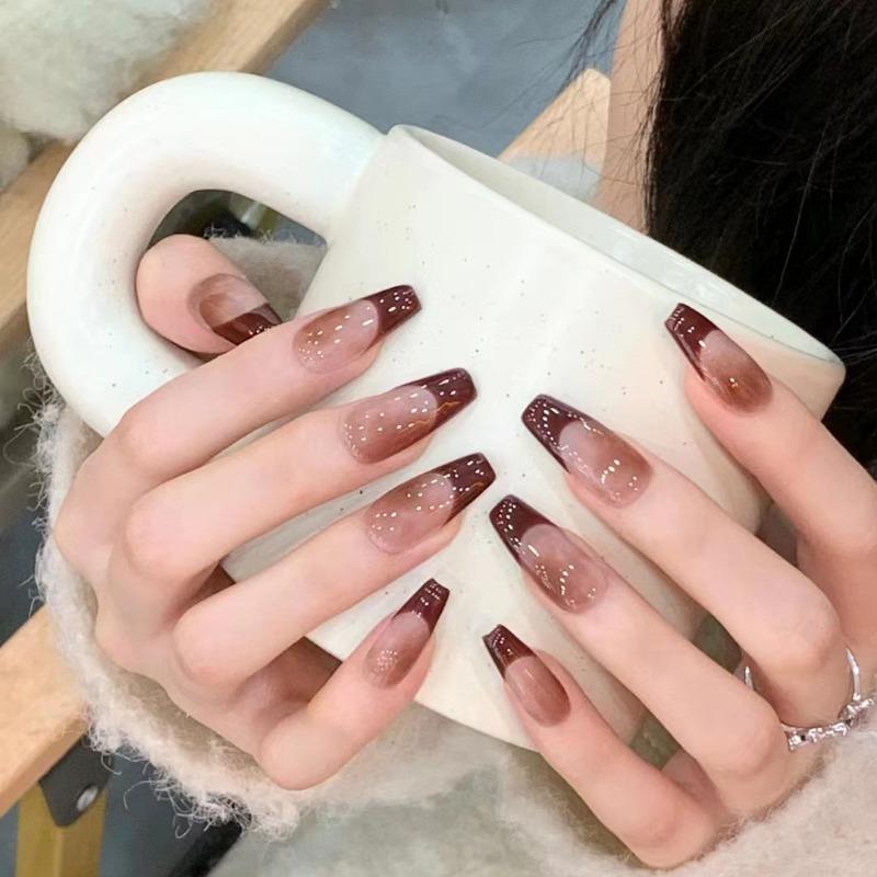 New Pearl Fragrant Style Wearing Nail Art Patch Finished Gentle White Fragrant Style Spring Manicure Fake Nail Pieces Nail Pieces for Nail Art Tools