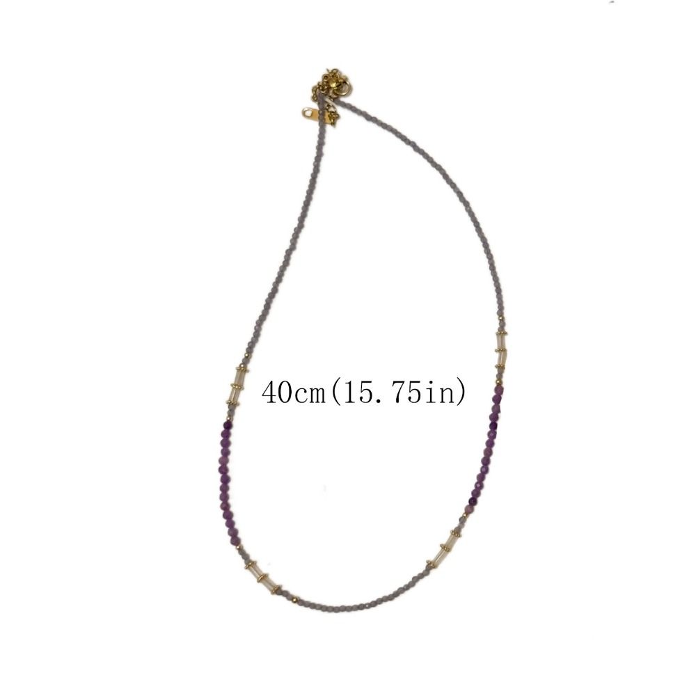 Chinese-style Amethyst Pendant Sweet Charm Dopamine Beads Necklace  Jewelry Accessories