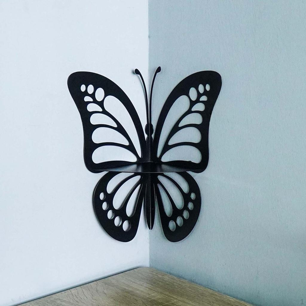 Butterfly Corner Shelf Wall Hanging Storage Deor Cute Organizer Waterproof Iron