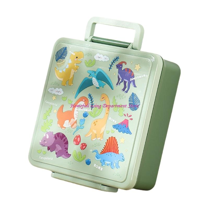Portable Lunch Container Divided Sections Bentos Box for Children School Meals зелёный 2430₽