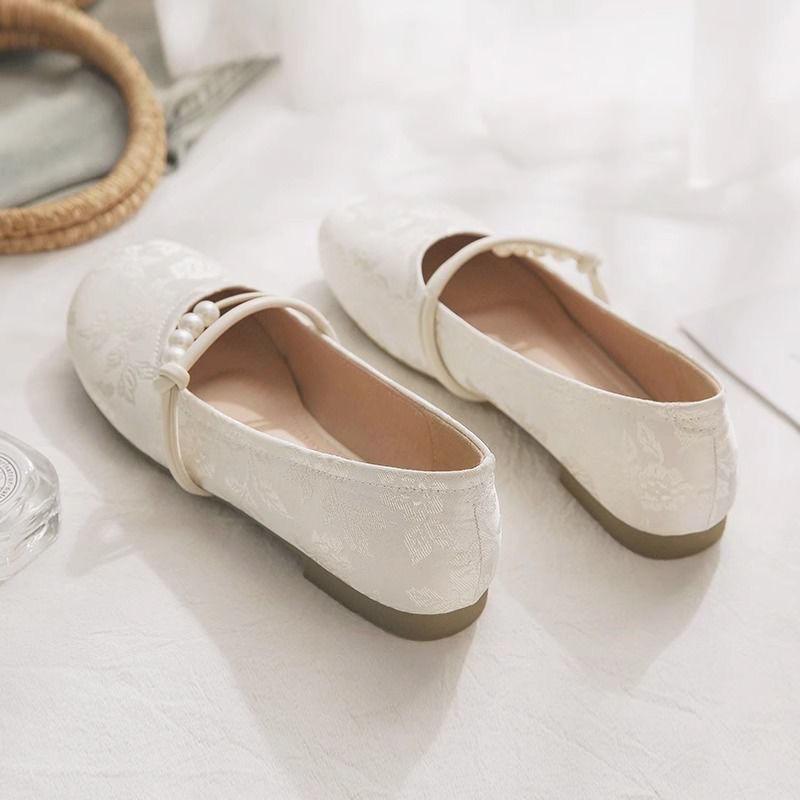 Frühling Sommer zart runder Zeh leicht flache Öffnung einzelne Schuhe einfarbig niedriger Absatz einfach bequem Damenschuhe