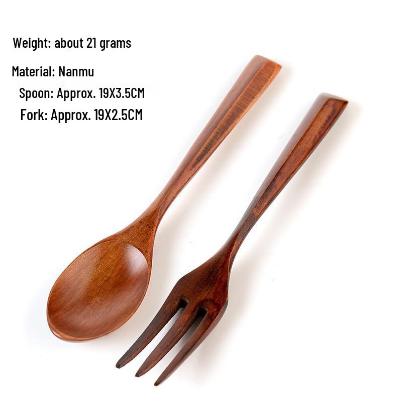 Portable Wooden Cutlery Set: Chopsticks, Fork, Spoon with Cloth Bag for Outdoor Travel
