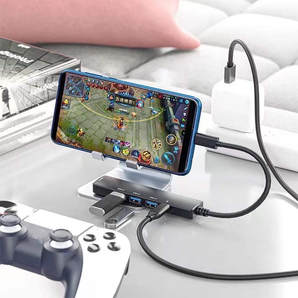 4 Port For HDD SSK USB HUB Type-C To Multi USB Splitter OTG Adapter For Macbook Xiaomi Huawei Cellphone Laptop Notebook Hard Driver USB 3.0 2.0