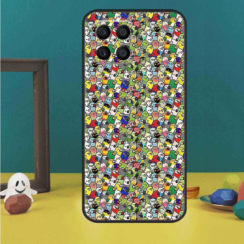 Cartoon Cockatiel Collage Case For Honor 200 Lite Magic 7 6 5 Pro Honor X9c X9b X9a X8b X8a X8 X9 50 70 90 Lite Cover