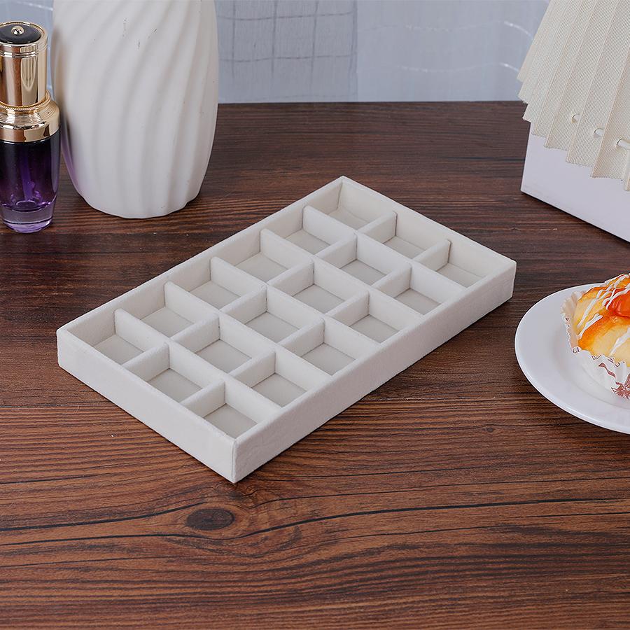 1PC, Flocking Jewelry Box Jewelry Tray, Color: Beige