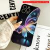 2DFlat Neon Butterfly Glow Design All Inclusive Film Hard iPhone Case, Compatible with iPhone 18 Pro Max 17 16 15 14 13 12 11