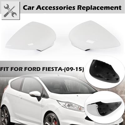 Rhyming Side Wing Rearview Mirror Cover Cap Housing Trim Clip-on Decor Glossy Car Replacement For Ford Fiesta MK7