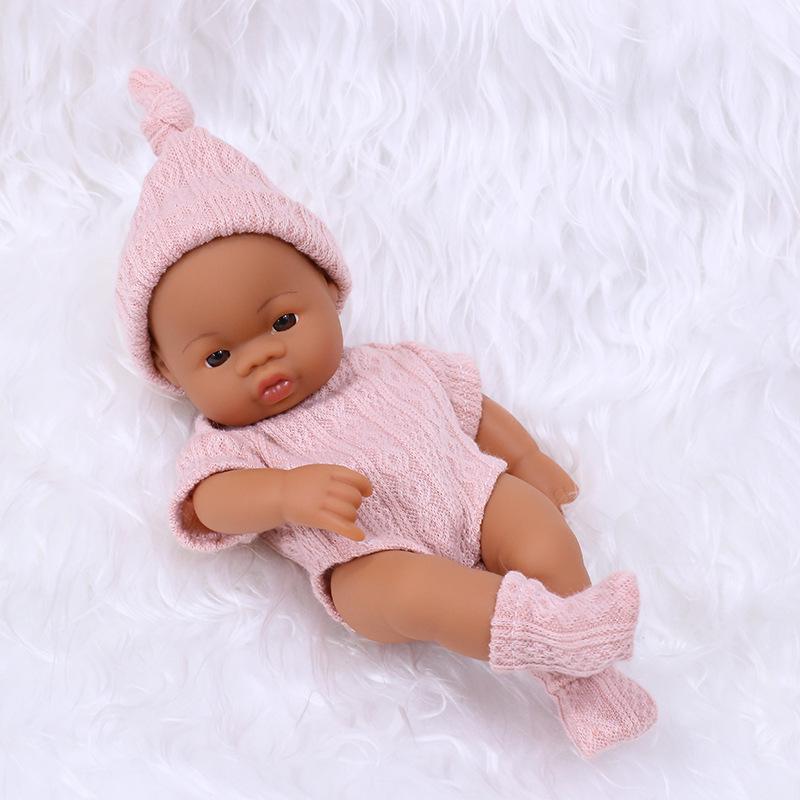 7-Inch Mini African American Baby Doll - Black Soft Vinyl Children's Toy