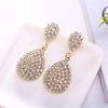 Women Creative Charm Water Drop Shaped Earrings Rhinestone Decoration Jewelry