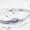Imitation Silver Bangle with Austrian Crystal Diamonds Women's Bracelet