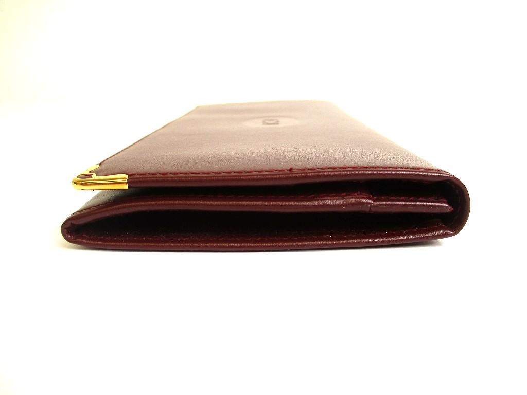 Authentic Cartier Must de Cartier Bordeaux Leather Bifold Long Wallet #a852  Refurbished