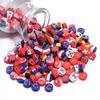 50 Stück 9 mm Polymer Clay Flache Runde Perlen Nationalflagge Lose Abstandshalter Perlen Für DIY Handgemachte Armbänder Ohrringe Herstellung Zubehör