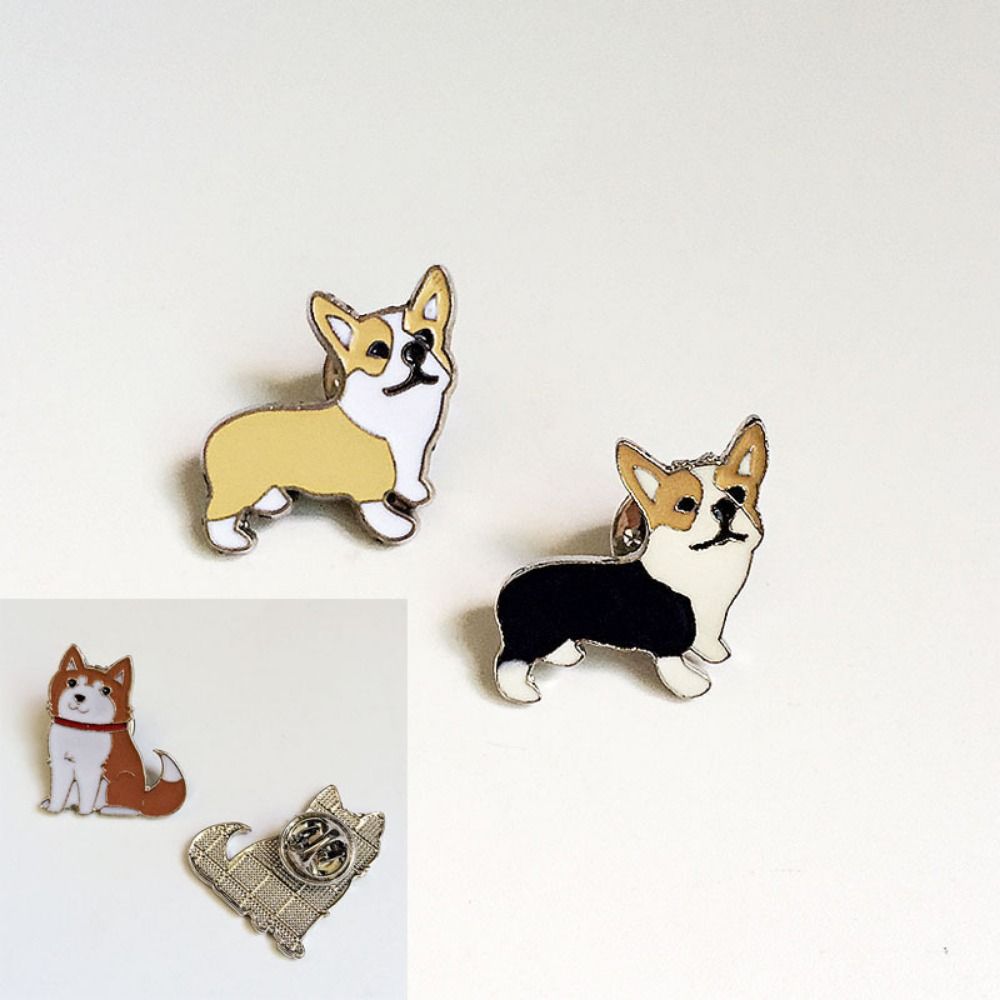Bulldog Dog Animal Enamel Pins Cartoon Dog Cartoon Metal Badge Pet Dog Brooch  Jeans
