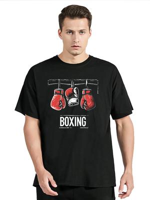 Authentic Boxing Tee Red Gloves In Action Style T Shirt Graphic Oversized T-shirt Unisex Tops Cotton Tees Streetwear Clothing