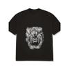Oversized T Shirt White Abstract Skull Graphic Print Casual Streetwear Fashion Unisex Top