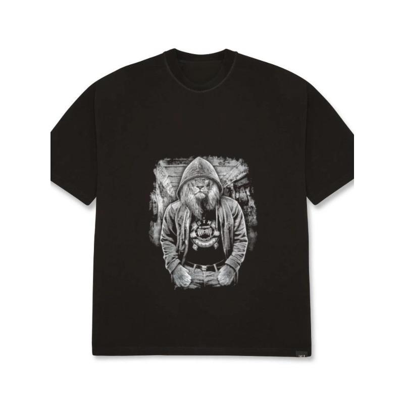 Oversized T Shirt White Abstract Skull Graphic Print Casual Streetwear Fashion Unisex Top