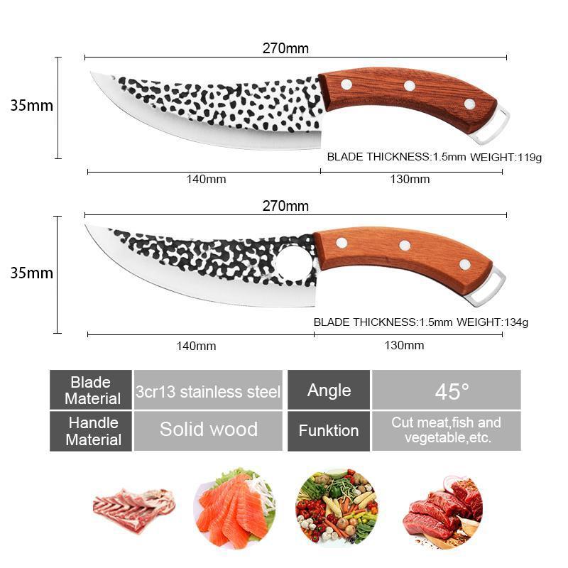 Boning Knife Forged Stainless Steel Meat Cleaver Fruit Vegetable Chef Knife