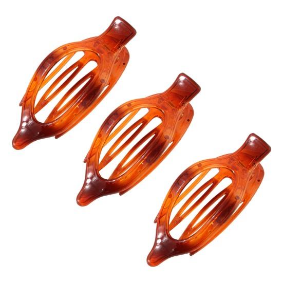 3Pcs Oval Flat Hair Clip Non Slip Strong Hold French Frosted Women Girls Long Thin
