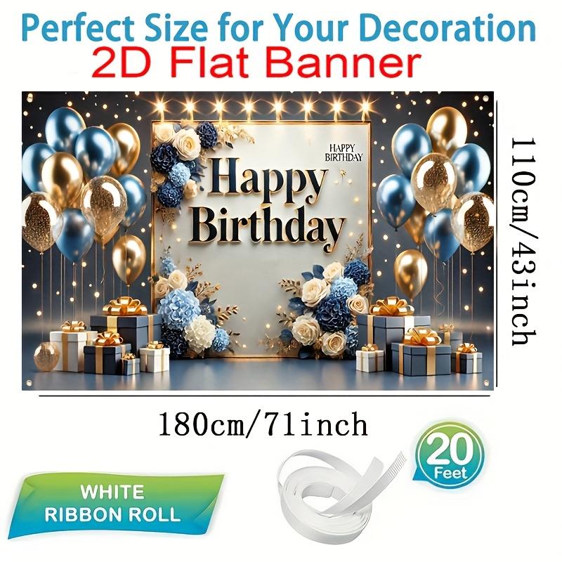 1Pcs Happy Birthday Balloons Flowers Gift Box Decoration Background Birthday Backdrop Decorations For Photo Studio Booth Party
