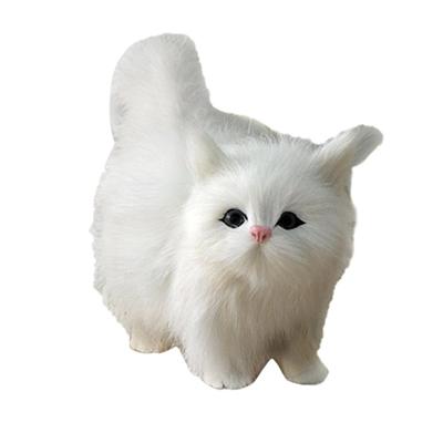 Fluffy Plush Cat Doll Cute Stuffed Cat Animal Toy Desk Ornament For Home Xmas Decor