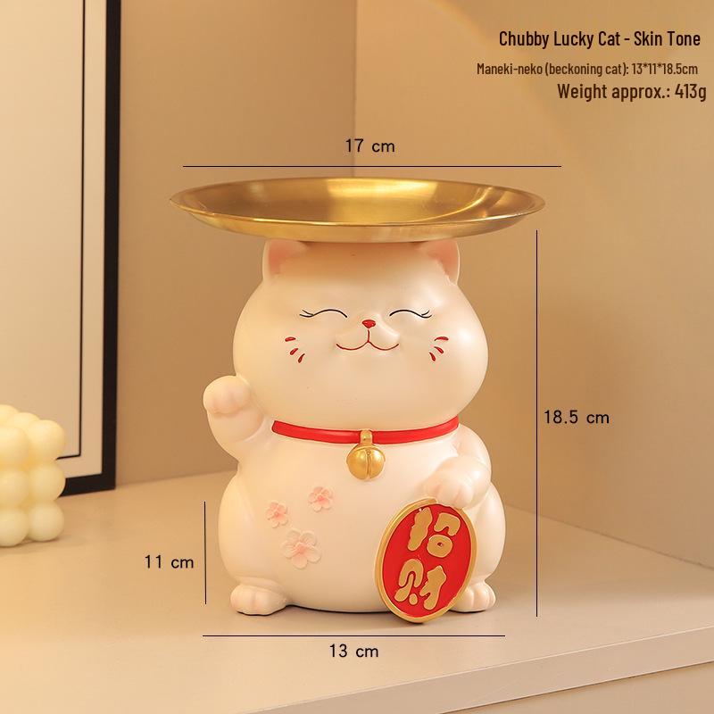Creative Chubby Maneki-neko Entryway Display Ornament - Home & Living Room Housewarming Gift
