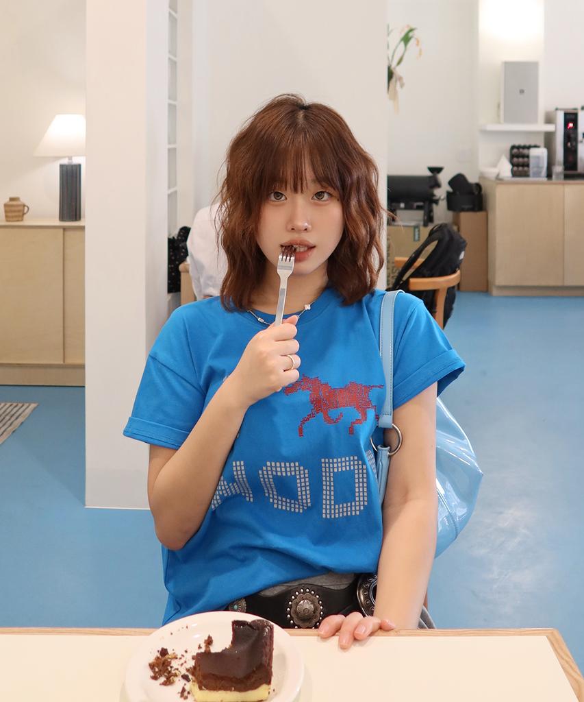 Nodi System Error Horse Crop Tee Sapphire Blue