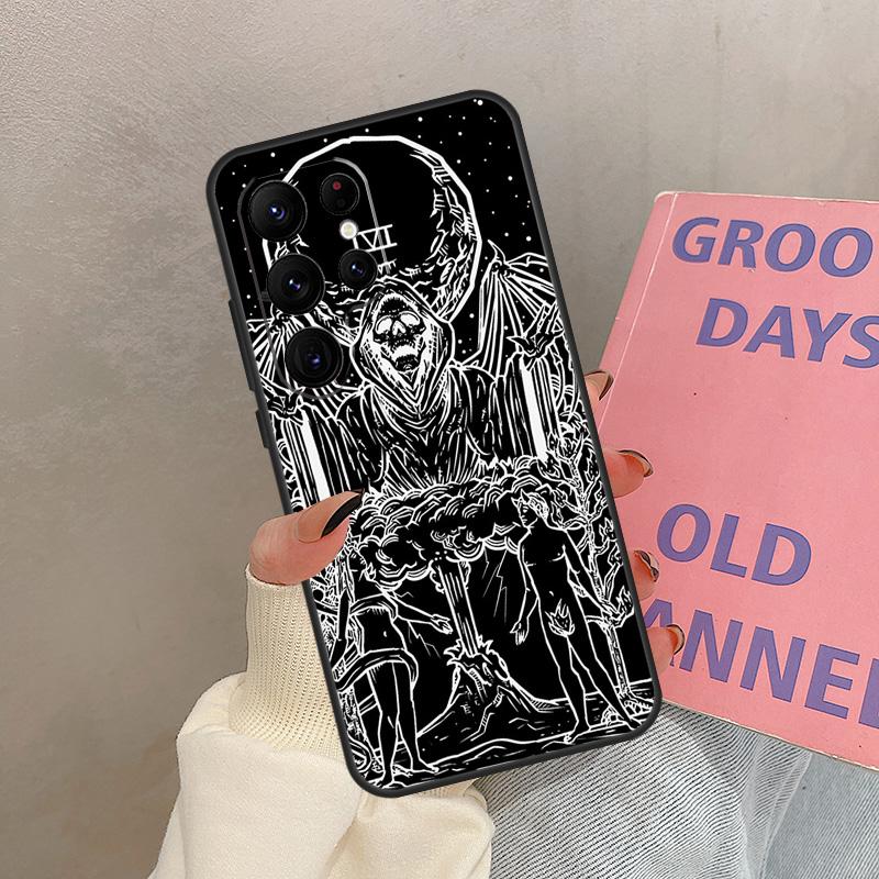 

The Hermit Tarot Card Grim Horror Case For Samsung Galaxy S24 FE S21 FE S20 S22 S23 S25 Ultra S9 S10 Plus S25 FE Cover Coque Galaxy S20Ultra
