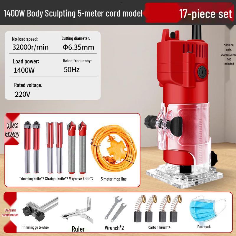 

SHEYUE Electric Woodworking Trimmer Router Kit CN plug (adapter included)