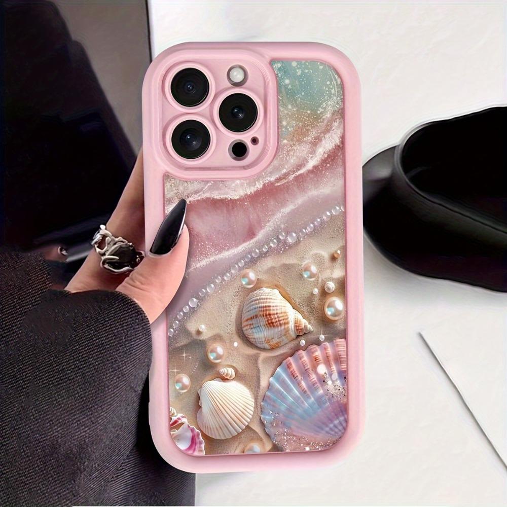 Kreatives rosa Muschel-Design Handyhülle geeignet für iPhone 17 16 15 14 13 12 11 Pro/Max/Plus sturzsichere und stoßfeste Rückabdeckung