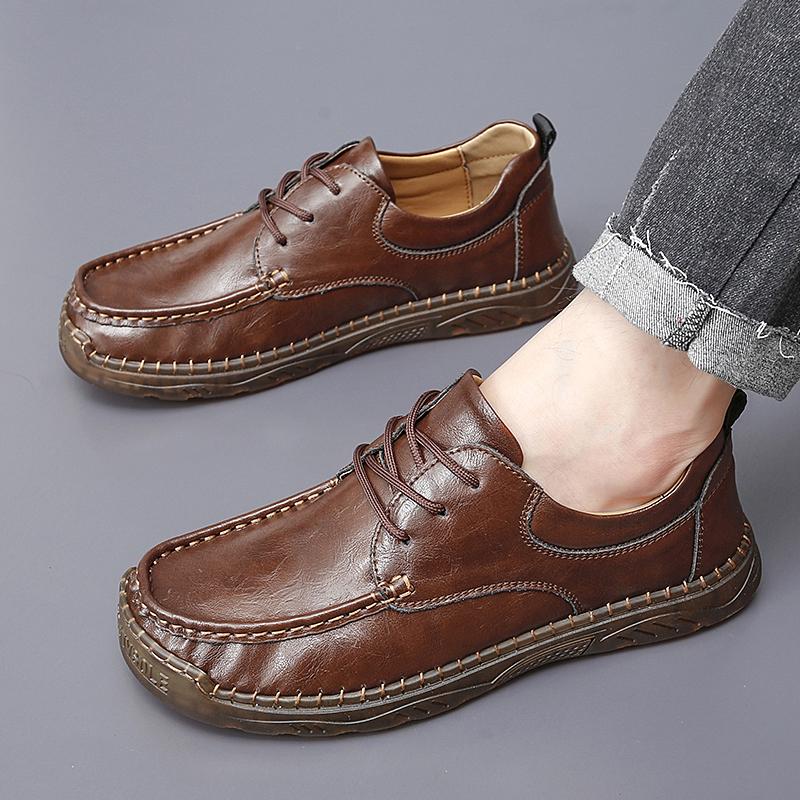 Golden Sapling Classics Men's Casual Shoes Retro Leather Flats Party Shoes for Men Leisure Business Flat Male Moccasins