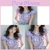 French Fashion Blouse Short Sleeve Puff Sleeve Ruffled Design For Summer 2025