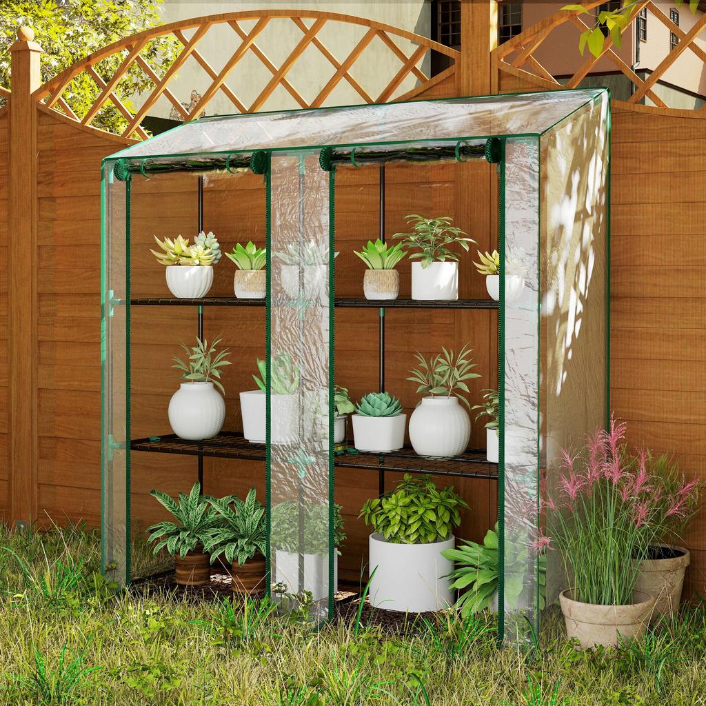 Greenhouse, Shelves, Double Doors, 143 X 46 X 151cm, Transparent