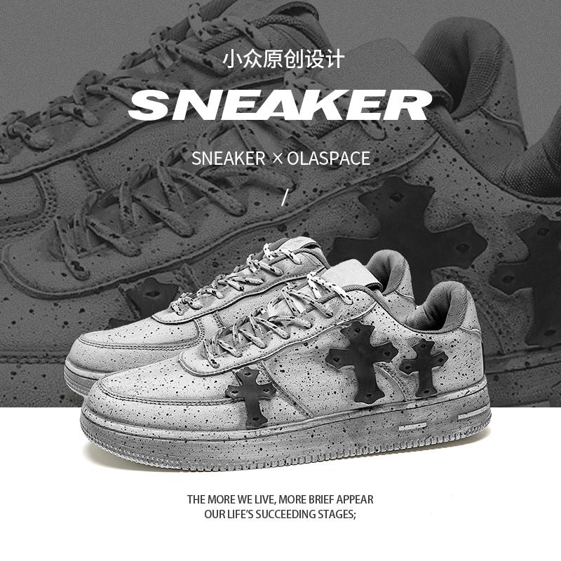 Buy 2022 New Fashion Wear Theme Immersion Dye Vintage Cross Patch Lowtop Board Shoes Custom