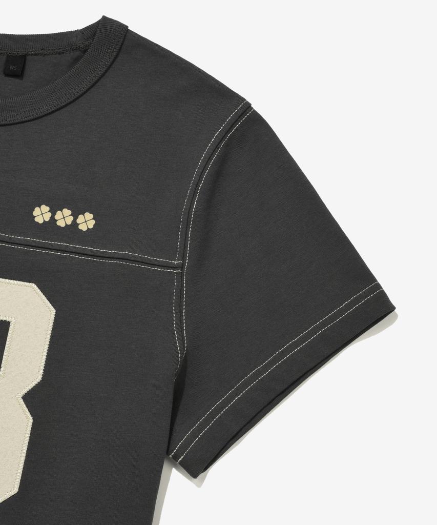 COVERNAT WOMAN Number Logo T-Shirt Charcoal