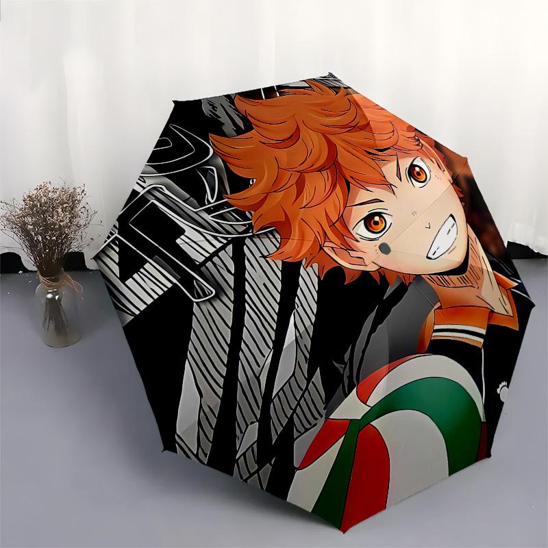 Volleyball, Anime Automatic Opening and Closing, 8 rib Structure Portable Umbrella, Suitable for Men and Women in All Seasons Perfect Gift