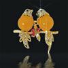 Luxury and Understated Pair of Yellow Oriole Brooches, High-end, Exclusive Small-scale Corsage, Anti-glare Fastening Brooch