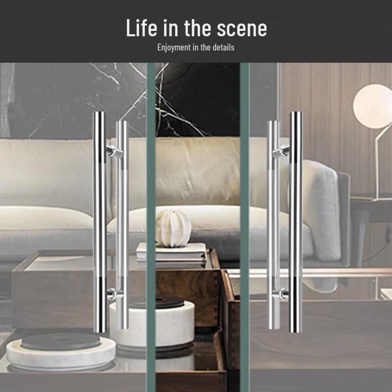Oushanghua 304 Stainless Steel Round Glass Door Pull Handle Pair