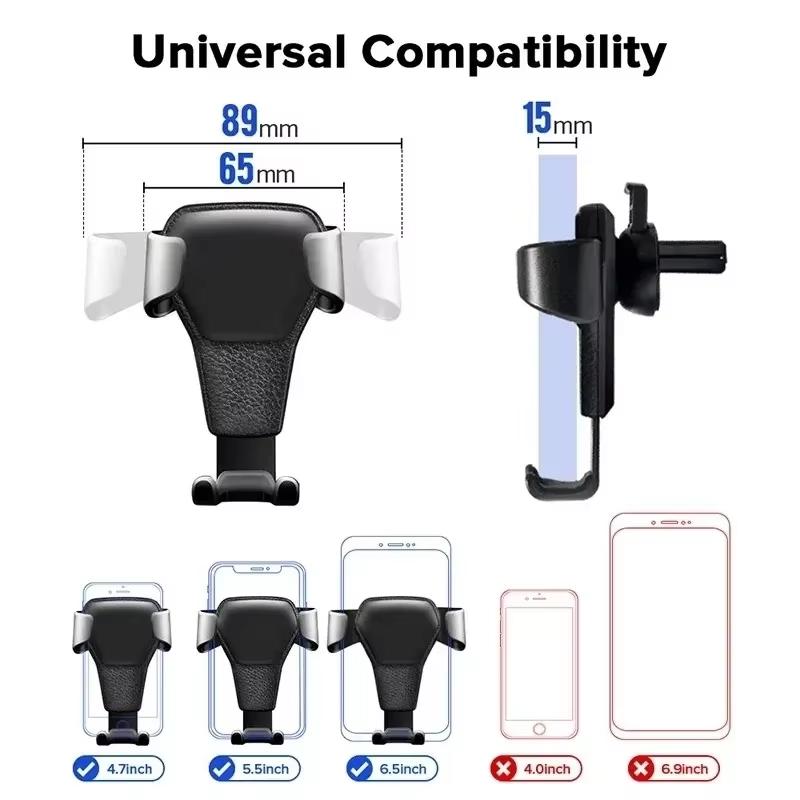 Car Mobile Phone Bracket Gravity Sensor Support Frame Buckle Type Air Outlet Navigation Bracket For IPhone 13 12 Xiaomi Samsung